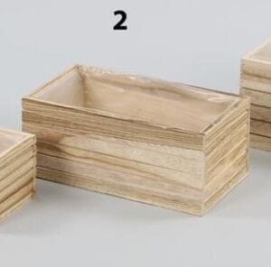CASSETTA LEGNO RETT. PER 2 VASI D.12 CM naturale (Cod. 31893-05)