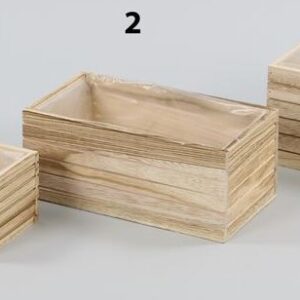 CASSETTA LEGNO RETT. PER 2 VASI D.12 CM naturale (Cod. 31893-05)