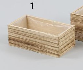 CASSETTA RETT. LEGNO X2 VASI D10 naturale (Cod. 31894-02)