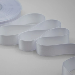 NASTRO DOPPIO RASO ALTA QUALITA' MM.25 MT.50 bianco-ottico-13 (Cod. 1053-10)