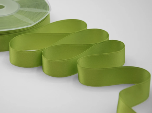 NASTRO DOPPIO RASO ALTA QUALITA' MM.25 MT.50 verde-pistacchio-139 (Cod. 1053-11)