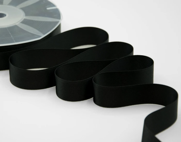 NASTRO DOPPIO RASO ALTA QUALITA' MM.25 MT.50 nero-33 (Cod. 1053-16)