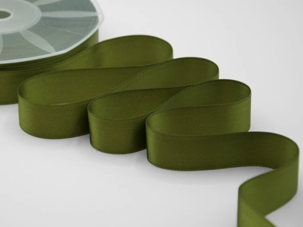 NASTRO DOPPIO RASO ALTA QUALITA' MM.25 MT.50 verde-muschio-39 (Cod. 1053-20)