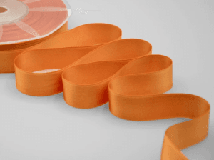 NASTRO DOPPIO RASO ALTA QUALITA' MM.25 MT.50 arancio-pesca-41 (Cod. 1053-22)