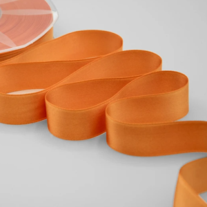 NASTRO DOPPIO RASO ALTA QUALITA' MM.25 MT.50 arancio-pesca-41 (Cod. 1053-22)