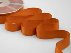 NASTRO DOPPIO RASO ALTA QUALITA' MM.25 MT.50 arancio-scuro-42 (Cod. 1053-23)