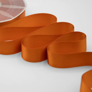 NASTRO DOPPIO RASO ALTA QUALITA' MM.25 MT.50 arancio-scuro-42 (Cod. 1053-23)