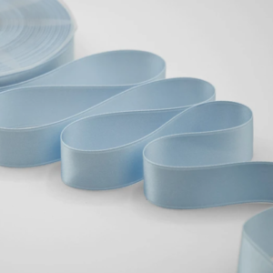 NASTRO DOPPIO RASO ALTA QUALITA' MM.25 MT.50 azzurro-baby-593 (Cod. 1053-38)