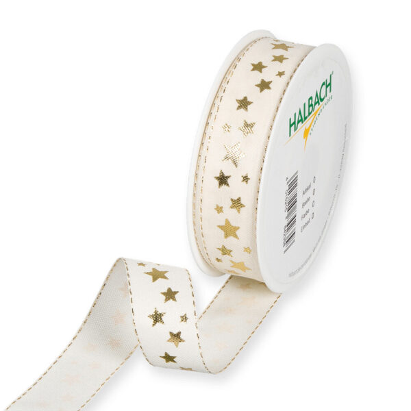 NASTRO LITTLE STARS MM25 18MT crema (Cod. 32279-05)