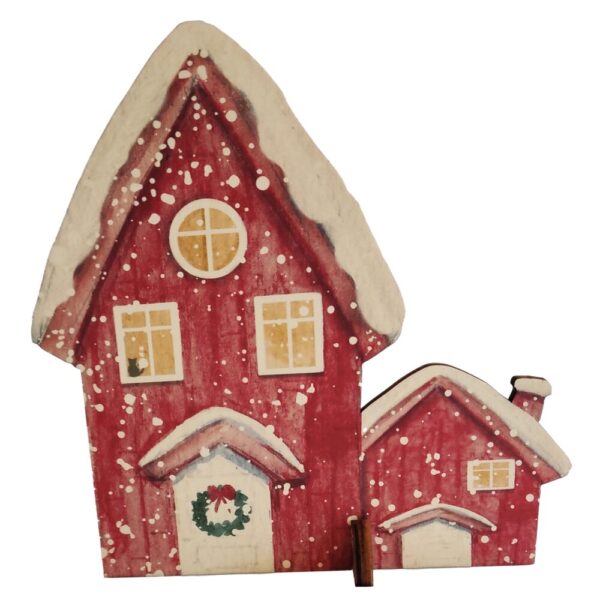 CHRISTMAS RED HOUSE LEGNO 10MM 28X29 CM  (Cod. 32247-01)