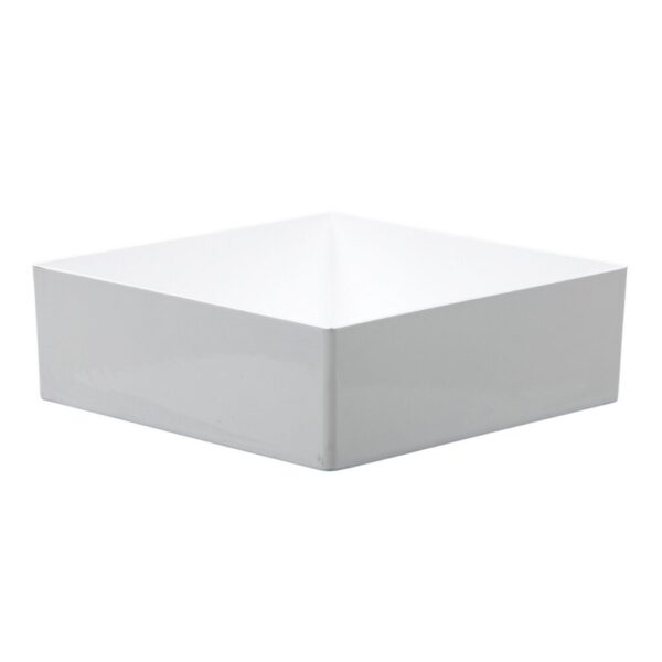 CONTENITORE PLASTICA QUADR. 20X20X6 CM bianco (Cod. 28915-04)