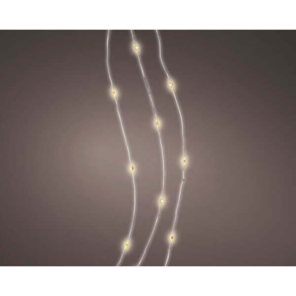 FILO ARG. 100 MICROLEDS 5MT, LUCE CALDA A BATTERIA  (Cod. 31030-01)
