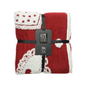 COPERTA ACRILICO/LANA 130X170 CM rosso-bianco (Cod. 27387-02)