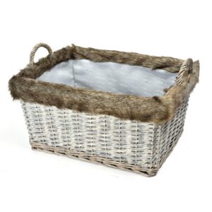 CESTO CON MANICI E PELLICCIA 46X36X23 CM   (Cod. 32427-01)