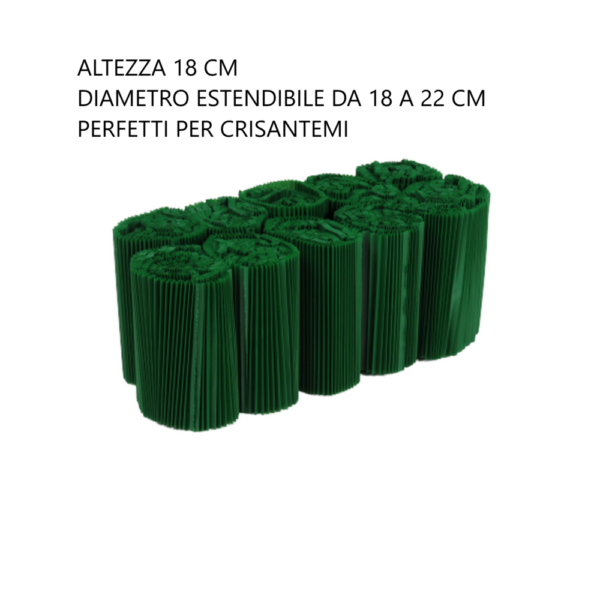 COPRIVASI PLISSE (SPECIALE CRISANTEMI) H18 D22 CM PZ100 verdi (Cod. 116-01)