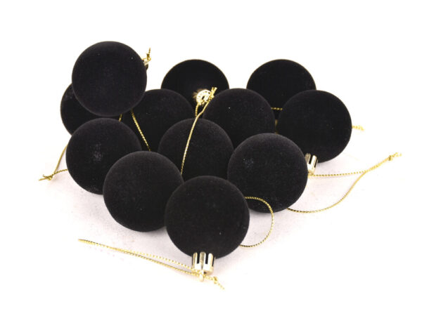 PALLINE VELLUTATE D.4 CM 12 PZ. nero (Cod. 32652-01)