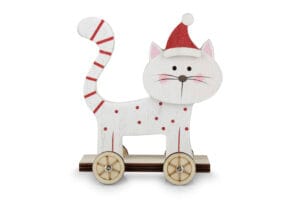 SET 3 GATTINI LEGNO CON RUOTE 13X11 CM  (Cod. 30318-01)