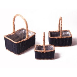 SET 3 CESTI LANA 15X9,5 H8/20-GR 23X17 H11,5/29 blu-scuro (Cod. 32770-01)