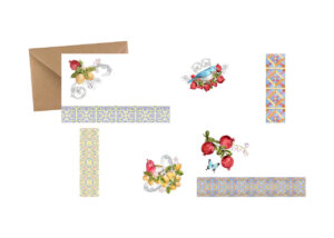 BIGLIETTI + BUSTE 100 PZ SOGGETTI MISTI 11X7 CM melograni-328 (Cod. 23969-28)