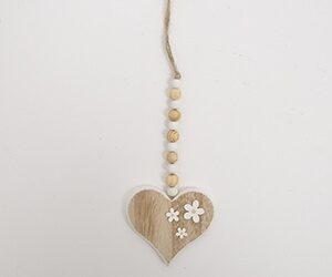 CUORE CON FIORI 29,5X8,5X1,2 CM  (Cod. 32878-01)