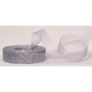 RETINA GLITTERATA 25MM 20MT argento (Cod. 32256-01)