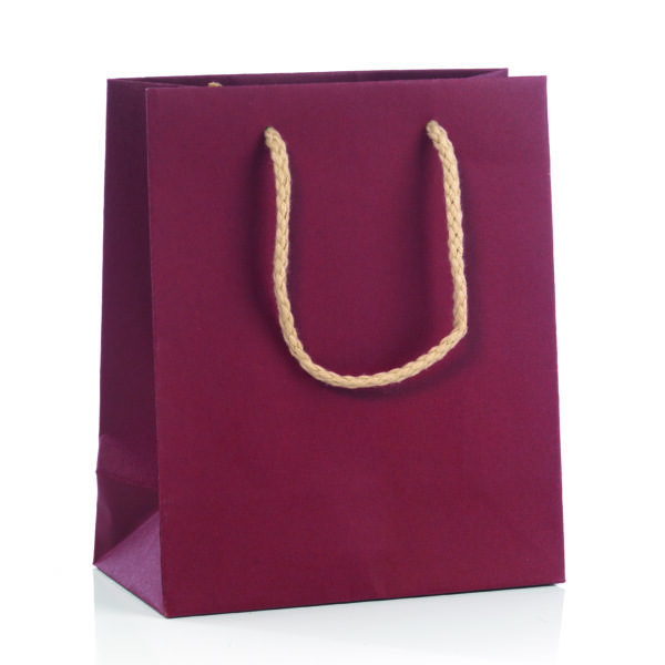 12 PZ. BUSTE SHOPPER CARTA KRAFT 16X19 bordeaux (Cod. 32785-01)