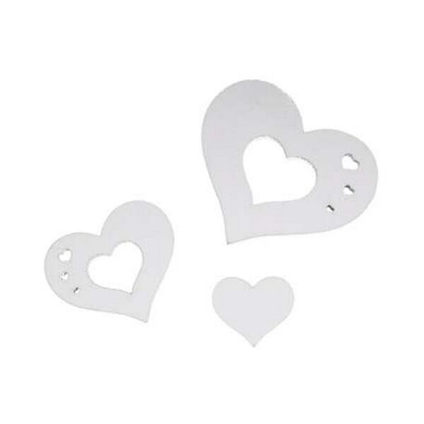 SET 20 PZ.CUORI IN LEGNO 3 ASS. 3/5/7 CM  (Cod. 33084-01)