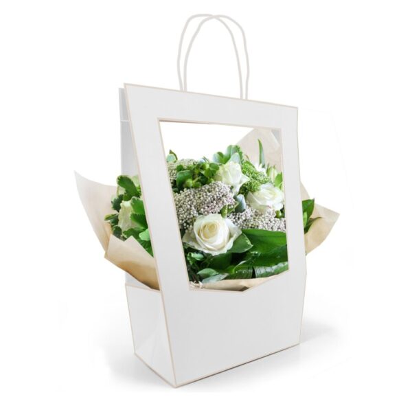 BORSA CARTA MEDAILLON 14X23 H38 5PZ MEDIA bianco (Cod. 28595-06)