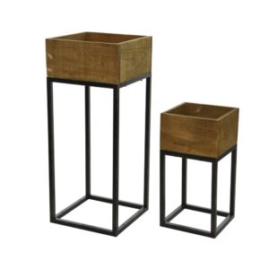 SET 2 PZ PORTAVASO RIALZATI 17X17 H34 22X22 H54   (Cod. 33619-01)