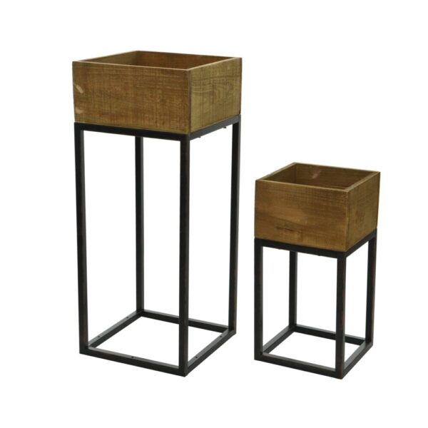 SET 2 PZ PORTAVASO RIALZATI 17X17 H34 22X22 H54   (Cod. 33619-01)