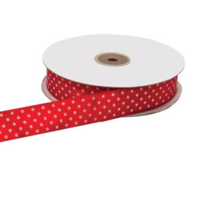 NASTRO DOPPIO RASO POIS 25MM 50MT rosso (Cod. 33025-07)