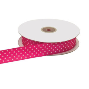 NASTRO DOPPIO RASO POIS 25MM 50MT fragola (Cod. 33025-12)