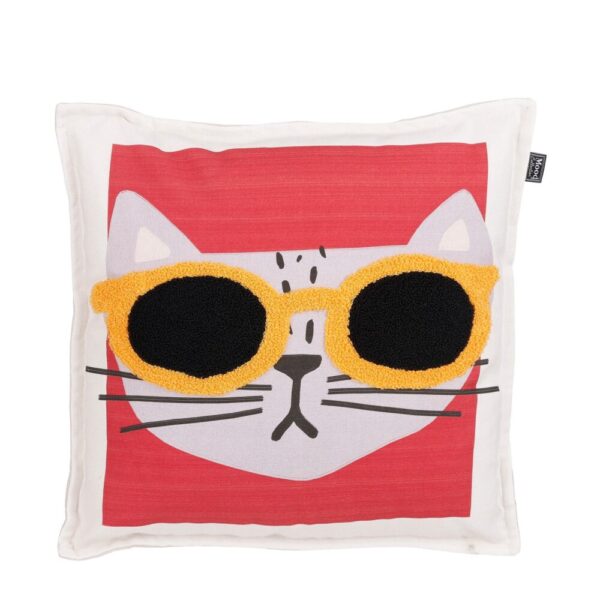 CUSCINO CON DISEGNO GATTO 45X45 H10 CM  (Cod. 33319-01)