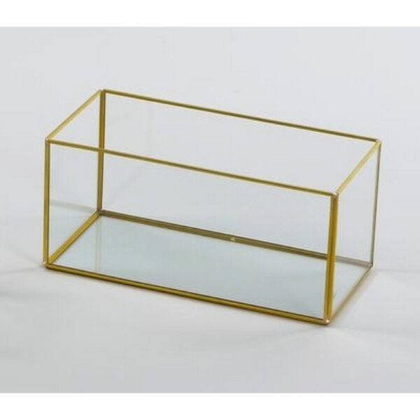 VETRINETTA CONTENITORE CON BORDO ORO 25X12 CM  (Cod. 33431-01)