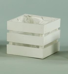 CASSETTA LEGNO PER VASO D12 bianco (Cod. 27184-01)