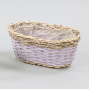PORTAVASO OVALE VIMINI PER 2 VASI DIAM. 14 lilla (Cod. 33264-02)