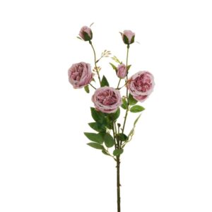 ROSE RAMO AUSTIN CON 3 FOGLIE E 3 BOCCIOLI malva (Cod. 33373-05)