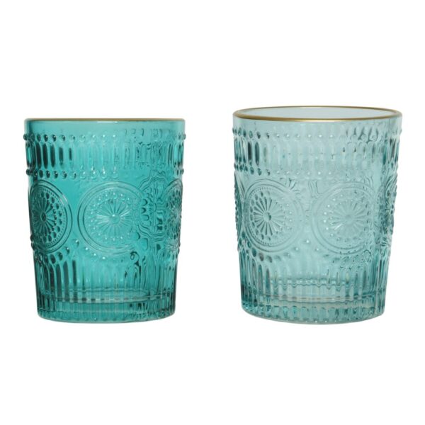 1 PZ. PORTA TEALIGHT IN VETRO D7,9 H10 CM  azzurro (Cod. 33334-01)
