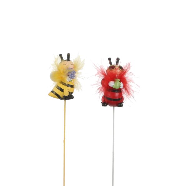 SET 2 PZ. COCCINELLE 3,5x3,5 H.26 cm  (Cod. 28175-01)