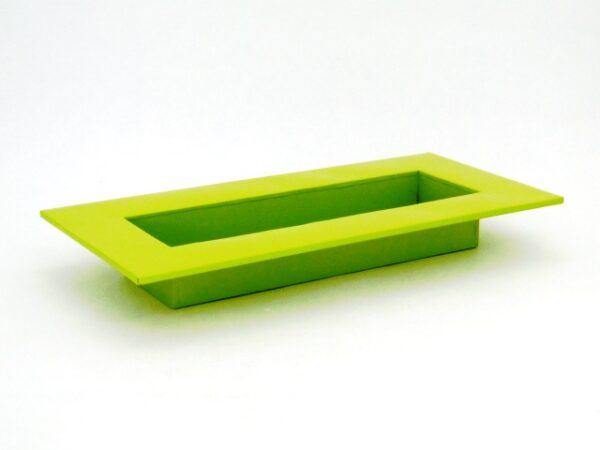 PLATEAU IN ZINCO RETTANGOLARI 25X9 H5 CM verde (Cod. 23781-03)