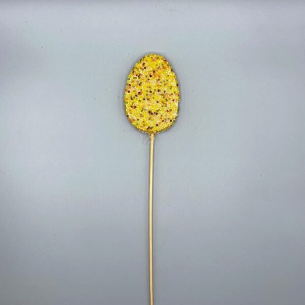 UOVO SU PICK C/PERLE H 36 CM giallo (Cod. 7435-01)
