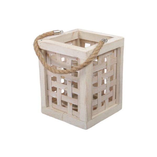 LANTERNA DI LEGNO 15X15X19 CM  (Cod. 33667-01)