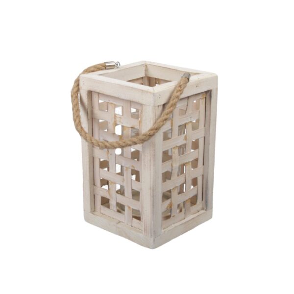 LANTERNA DI LEGNO 15X15X24 CM  (Cod. 33668-01)