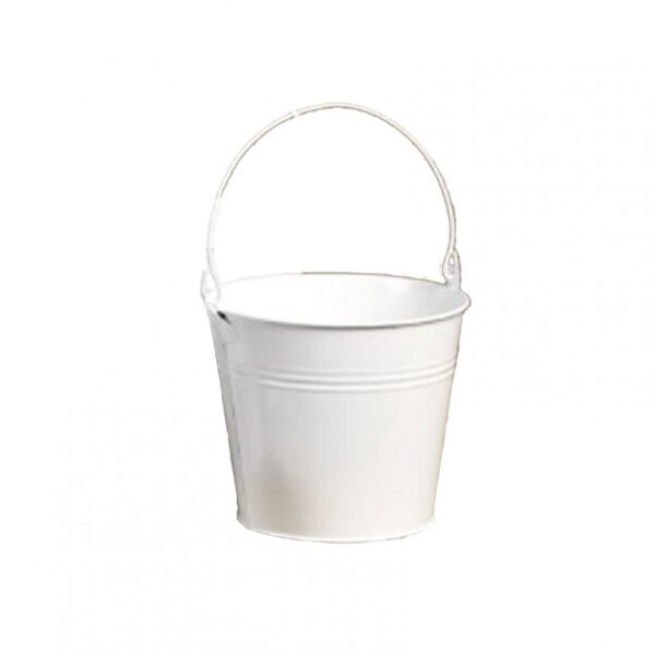 SECCHIELLO LATTA CON MANICO PER VASO D6 CM bianco (Cod. 33714-01)