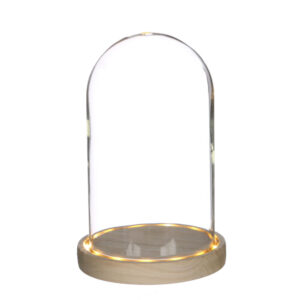 CAMPANA DI VETRO CON LED D14 H21,5 CM A BATTERIA  (Cod. 33744-01)