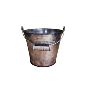 SECCHIELLO ZINCO ANTICO C/MANIGLIA LEGNO D18 H15  (Cod. 33801-01)