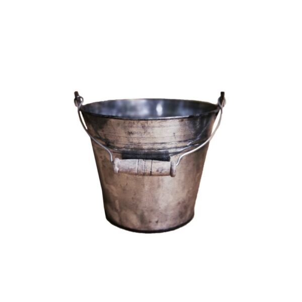 SECCHIELLO ZINCO ANTICO C/MANIGLIA LEGNO D18 H15  (Cod. 33801-01)