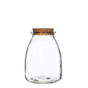 CONTENITORE VETRO CON TAPPO D9 H12,5  CM  (Cod. 33848-01)