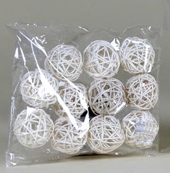 SFERA RATTAN D.5 CM PZ12 bianco (Cod. 14826-01)