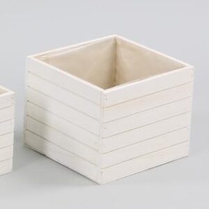 CASSETTA QUADRATA LEGNO X VASO D16 bianco (Cod. 31889-01)